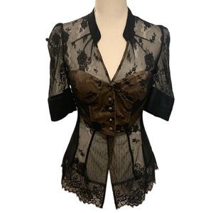 Marciano Lace Bustier Blouse